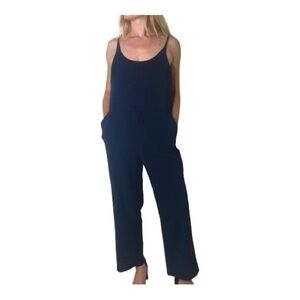 Bridge & Burn Navy Pinstripe Jumpsuit Size Small